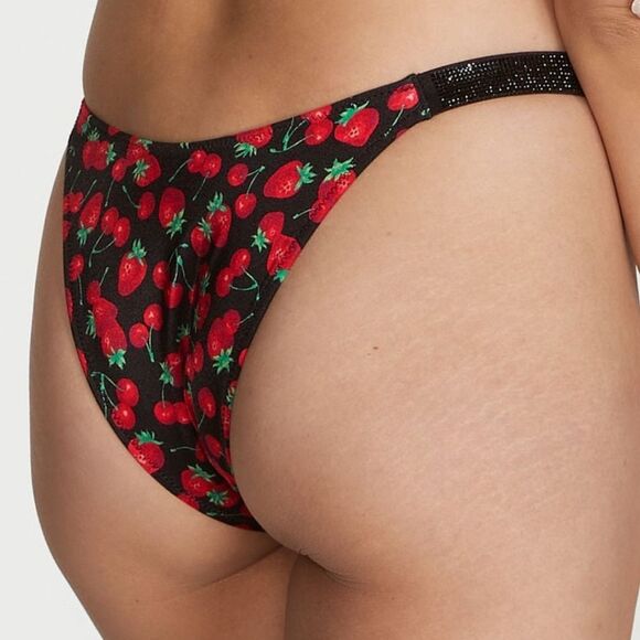 VICTORIA'S SECRET SWIM Shine Strap Brazilian Bikini Bottom Mixed Berry 🍓 - Picture 4 of 4